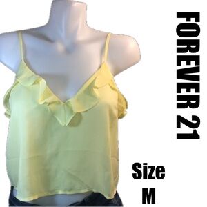 2/$30 FOREVER 21 NWOT SIZE M CROP CAMI TANK LEMON YELLOW